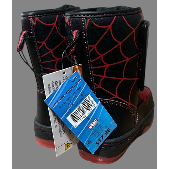 Marvel Spider-Man Snow Boots Toddler Size 7 Light Up NEW - Picture 6 of 9